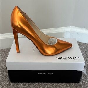 Nine West Shiny Orange Heels